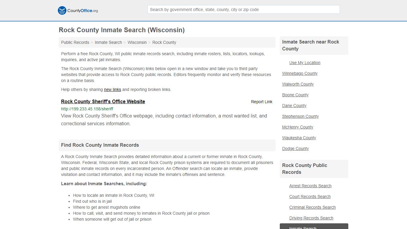 Inmate Search - Rock County, WI (Inmate Rosters & Locators)
